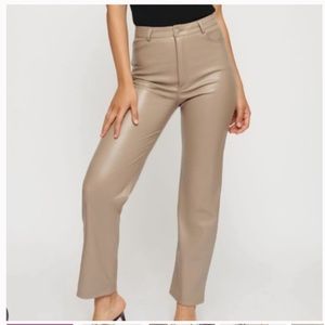 Dynamite Gisele faux leather straight leg pants
